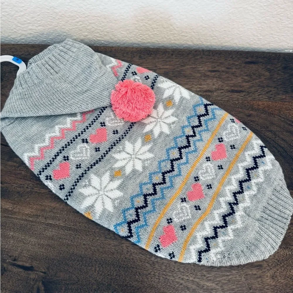 Nordic Fair Isle Snowflake Winter Dog Pet Sweater M